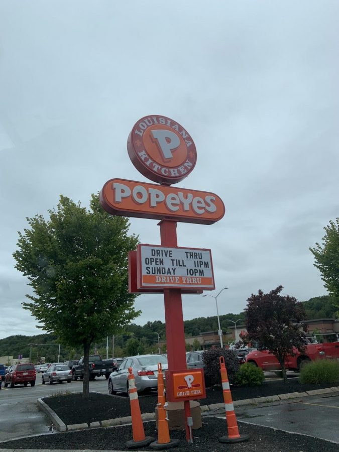 This Popeyes in Leominster, Massachusetts has discontinued the sale of the chicken sandwich, due to the lack of ingredients from recent demand.