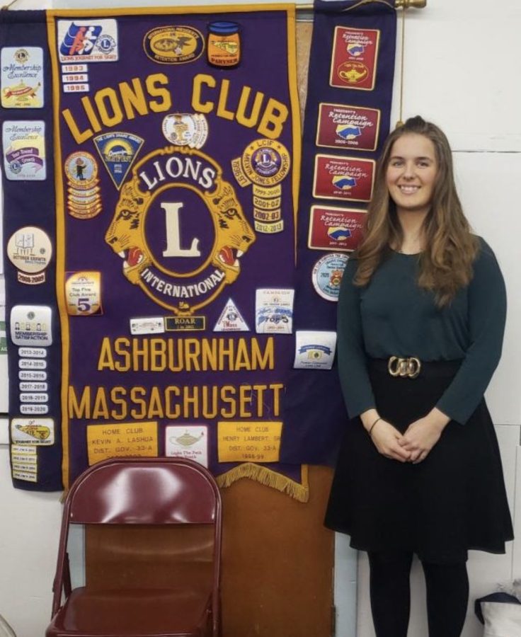 Pictured+here%2C+senior%2C+Cameron+Stickney+was+awarded+first+place+at+The+Lions+Club+in+Asburnham.+She+went+on+to+several+rounds+in+the+state-wide+competition.