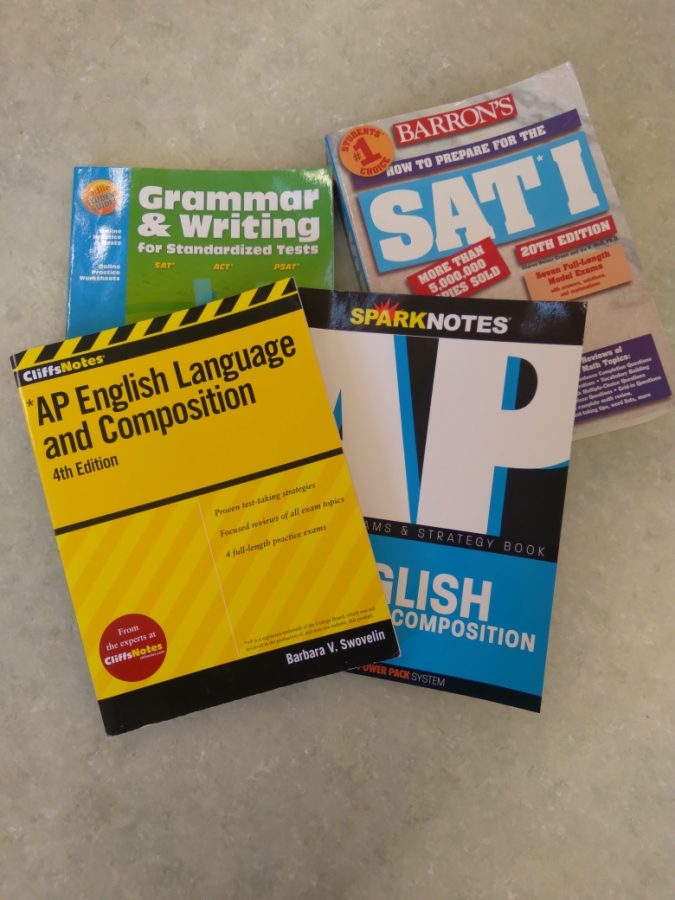 A variety of standardized test prep books are available on-line or in print form