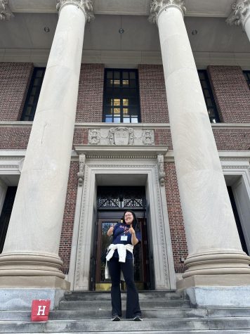 Yan visits Harvard University for May overnight orientation.