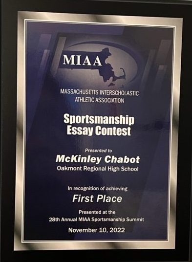 MIAA 1st Place Essay Plaque