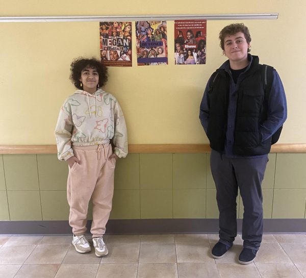 Diversity Club members Sam Kender and Lucas Oliveira lead the Diversity Club in recognizing Black History Month with informative billboards and posters around the school. The Diversity Club is advised by math teacher Ms. Rachel Sinclair
