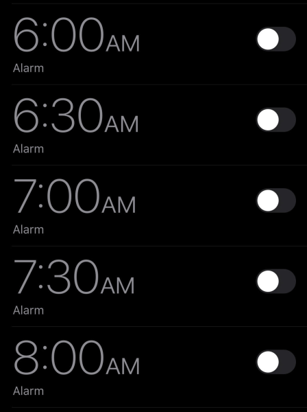 Alarms for those early mornings! 