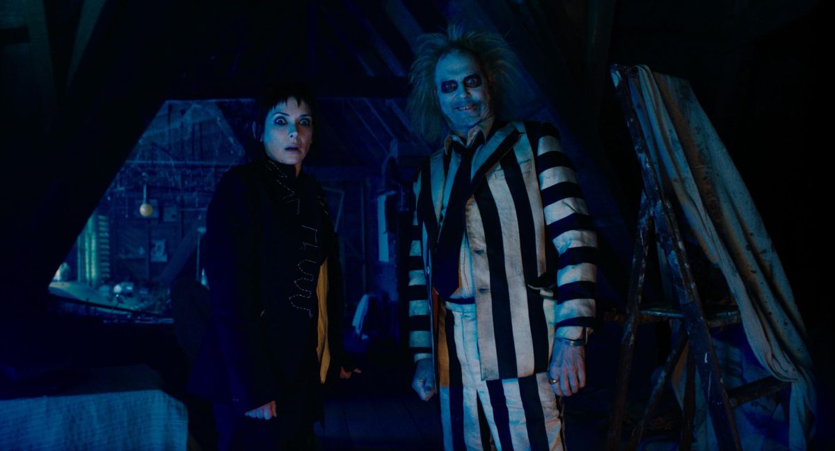 Winona Ryder and Micheal Keaton as Lydia Deetz and Beetlejuice 