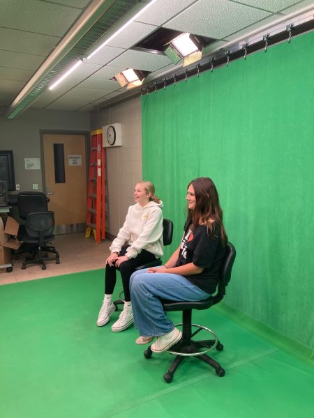 Audrey Thomas and Ellarie Healy filming on OTV