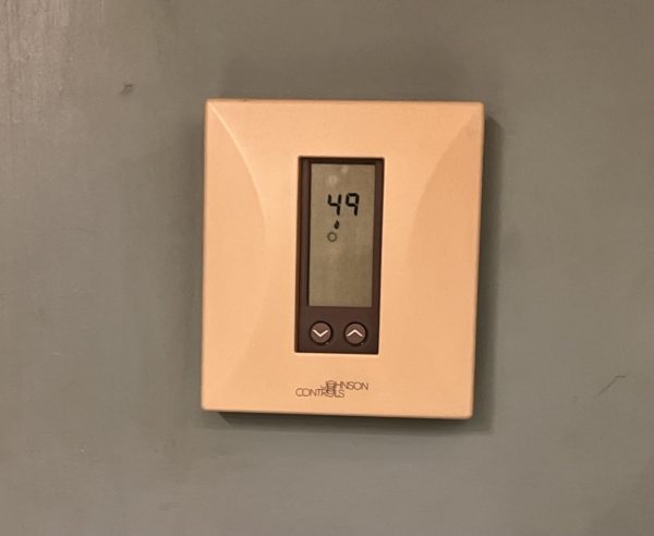 Downstairs room is a cold temperature of 49 degrees!