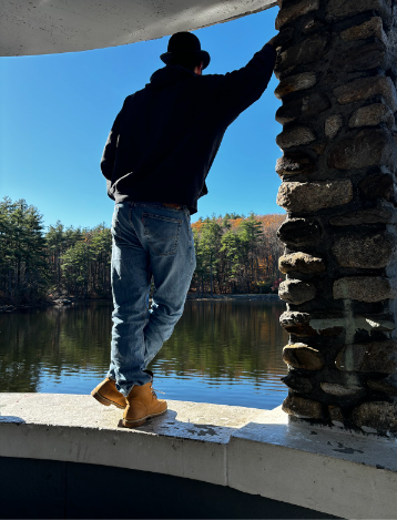 Oakmont student Logan Smith observing nature at Coggshall Park