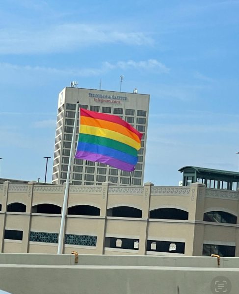 Pride flag in Worcester, MA