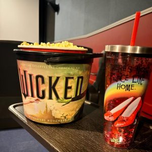 Wicked popcorn bucket and Wizard of Oz cup