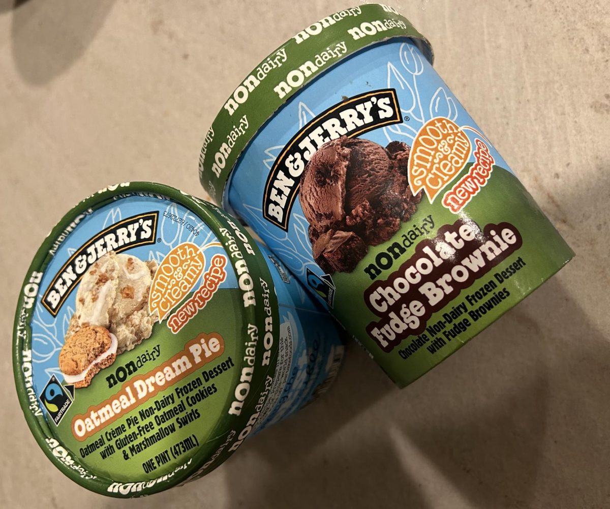 Ben and Jerry's flavors Oatmeal Dream Pie and Chocolate Fudge Brownie!