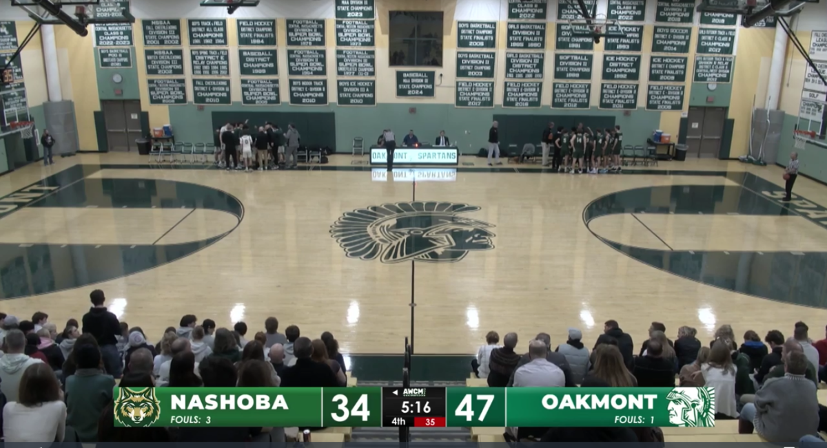 Screenshot from AWCM Sports On-Demand broadcast of Spartans vs Nashoba 1-7-2025