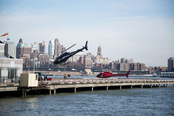 Helicopters flying in New York City 