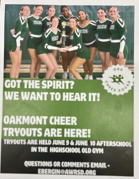 Come try out and be a part of Oakmont's cheer team this fall!!