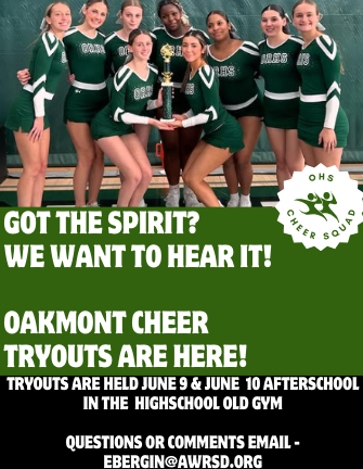 Come be a part of Oakmont's cheer team this fall!