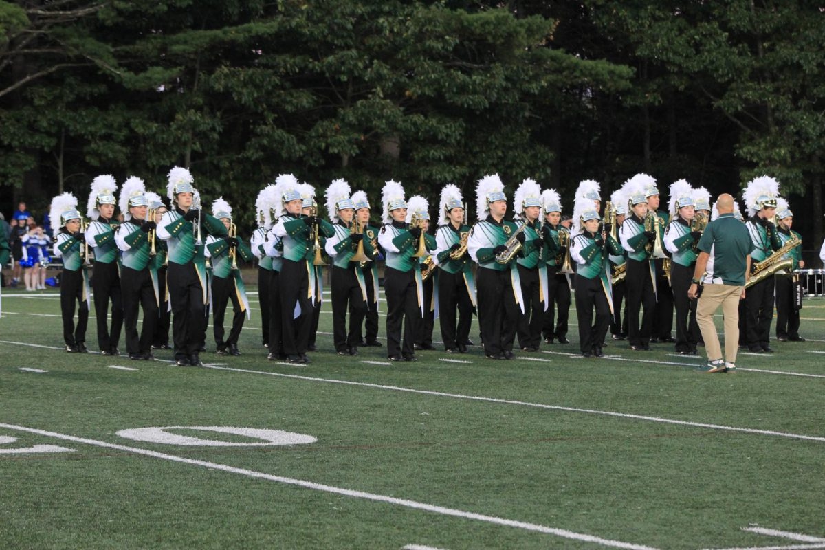 Oakmonts Band getting ready for the halftime show. 