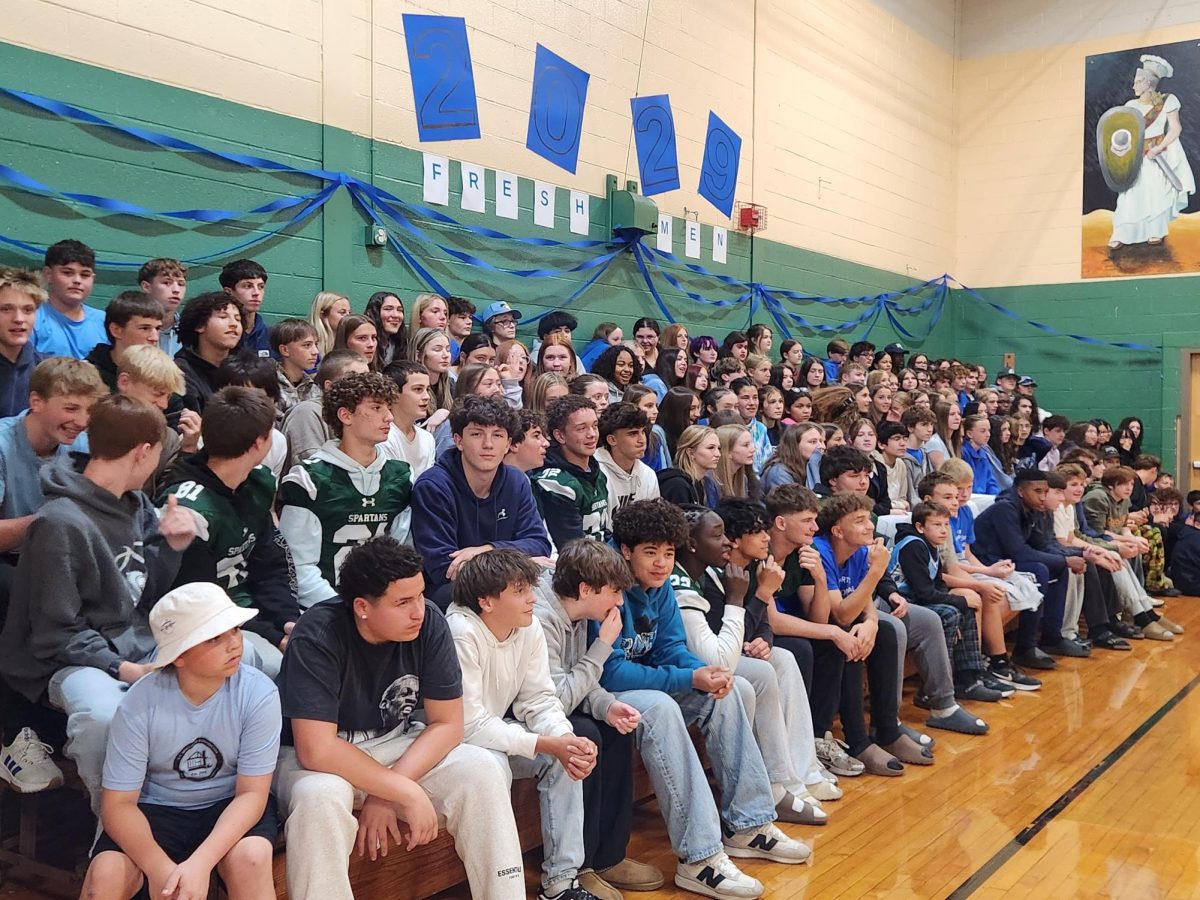 Class of 2029 experiencing their first pep rally.