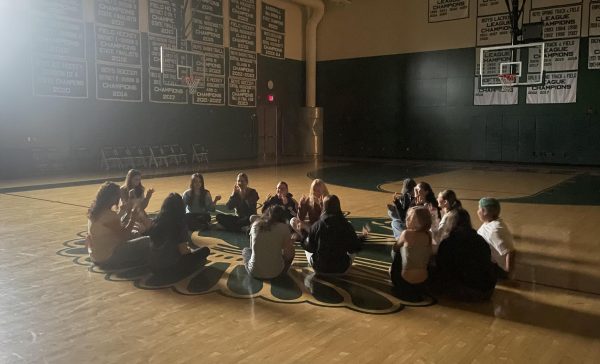 Mrs. Roy's Mind and Body Wellness class practicing meditation
