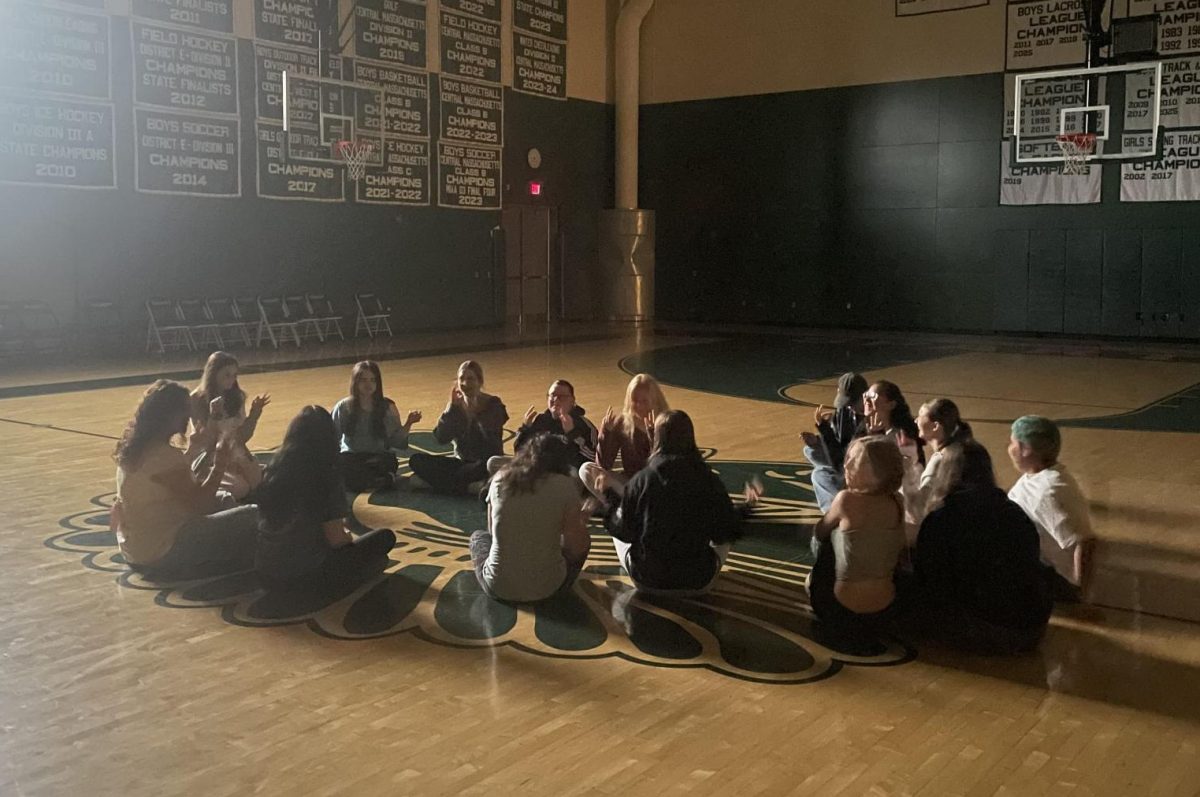 Mrs. Roy's Mind and Body Wellness class practicing meditation