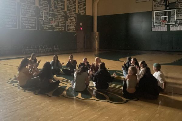 Mrs. Roy's Mind and Body Wellness class practicing meditation