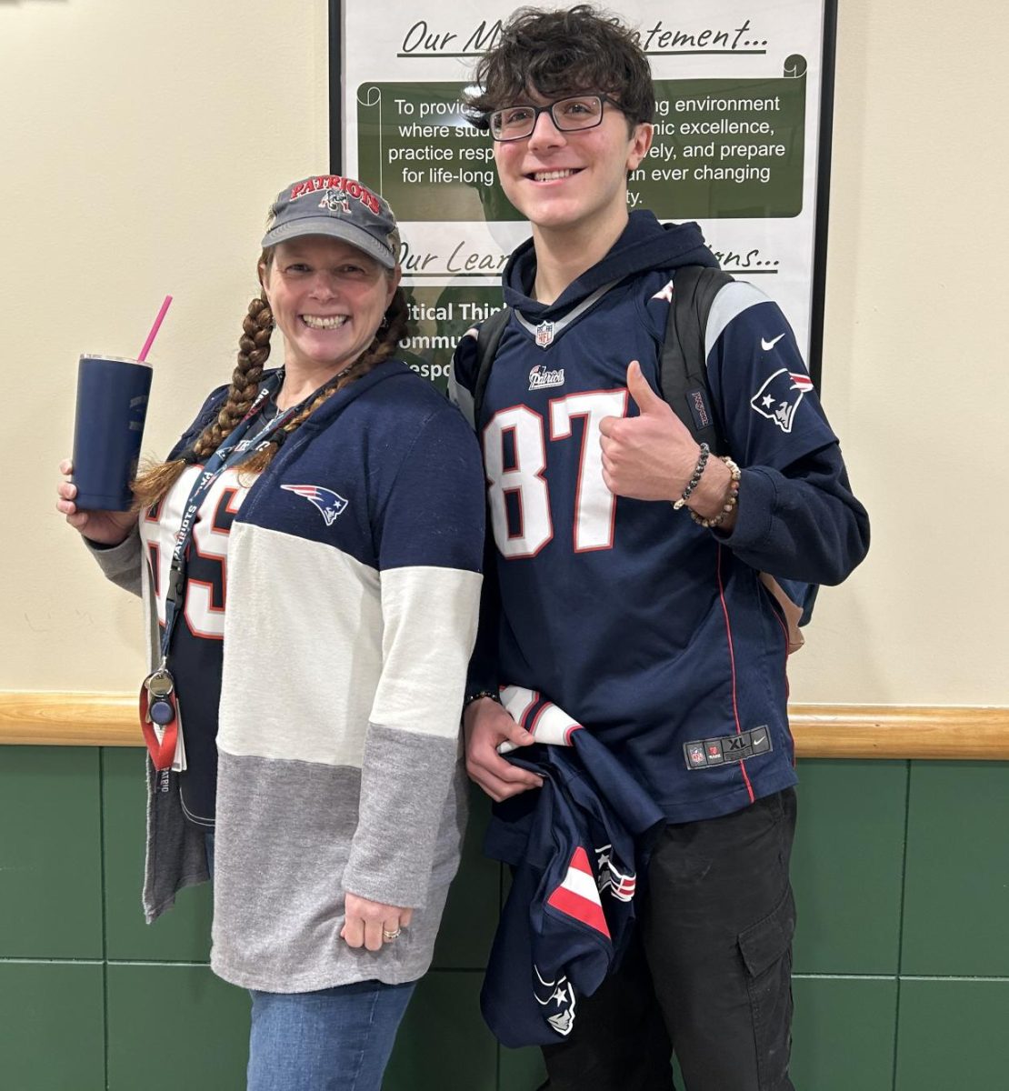 Patriots Day!!! Mrs. Feeley and Ryan are the biggest fans!