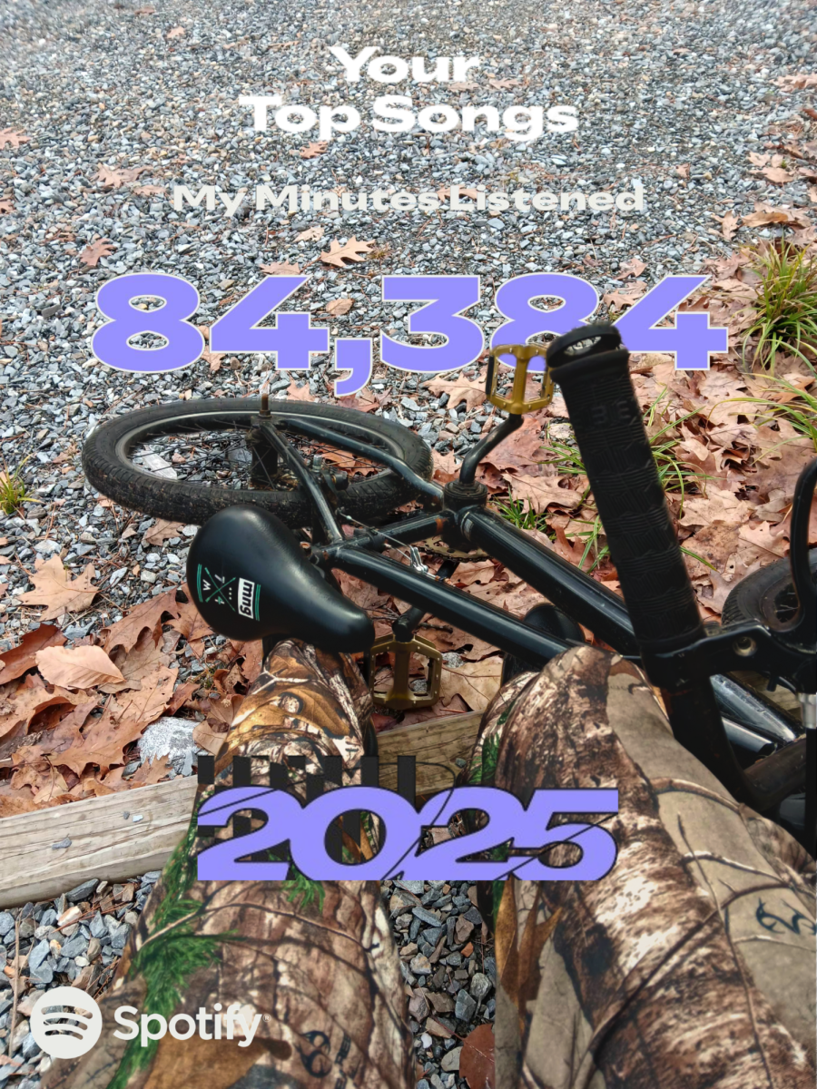 The top songs teens listen to for music in total for 2025. (Made in Canva, Picture by Shay Kelly)