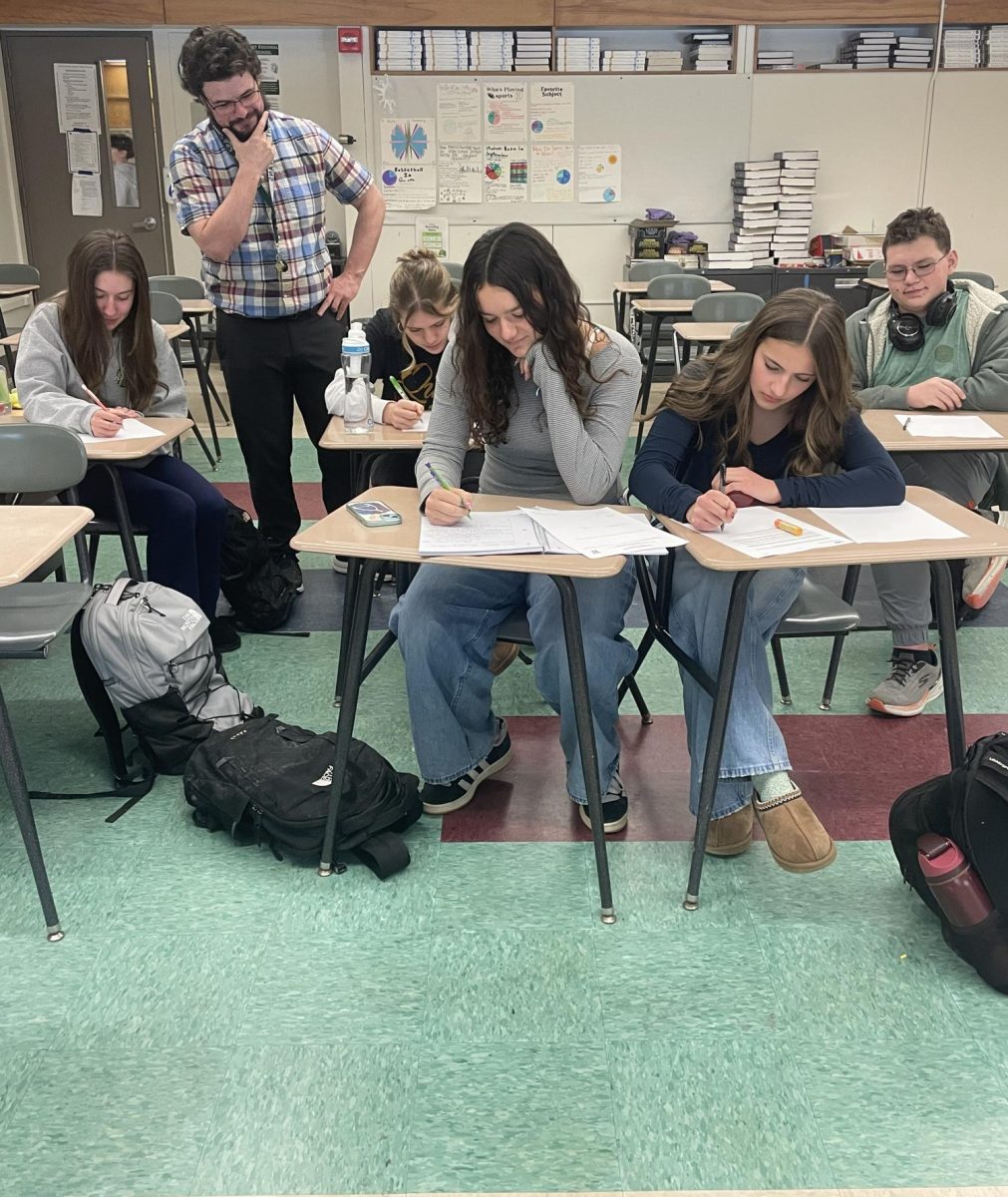 Oakmont’s Math Team flying through timed worksheets. 