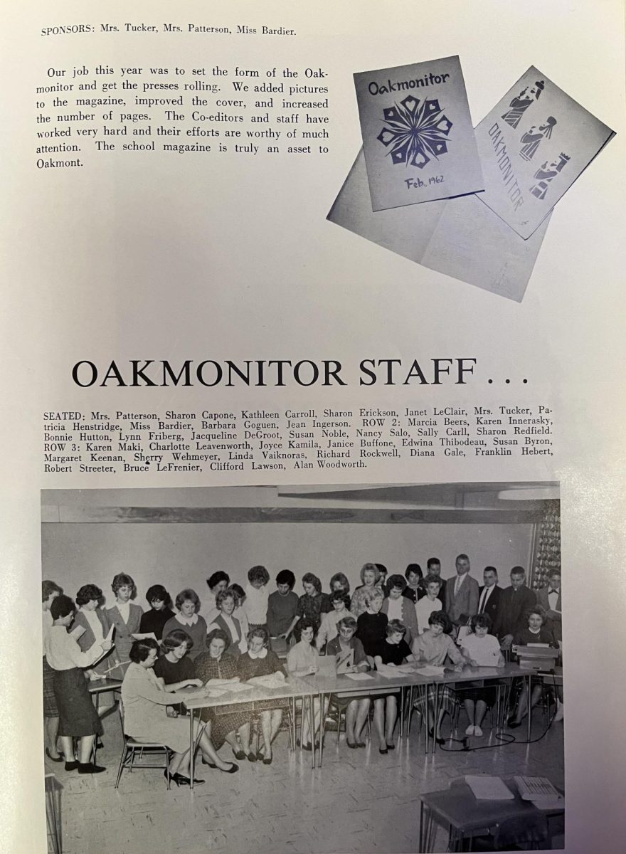 Only record in the school of one of the first Oakmonitor staffs. 1962.