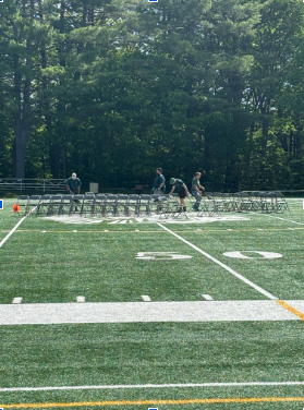 Most custodians setting up for senior graduation