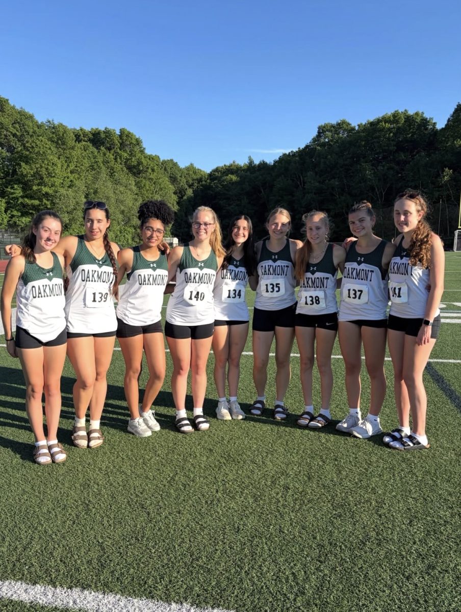 Ten girls compete in the district heptathlon. (submitted with permission)